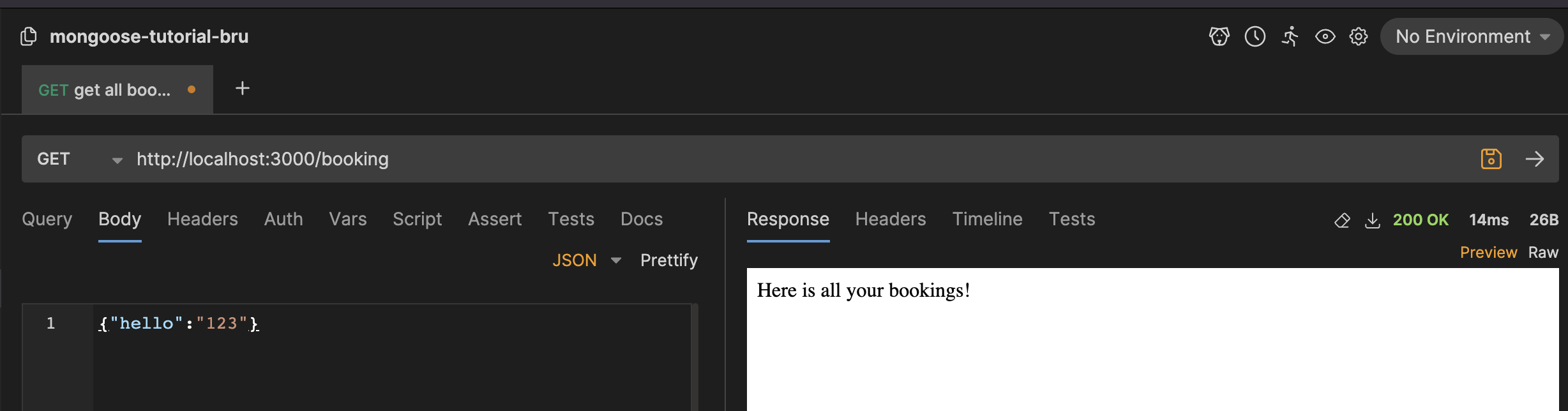 get json body using bruno